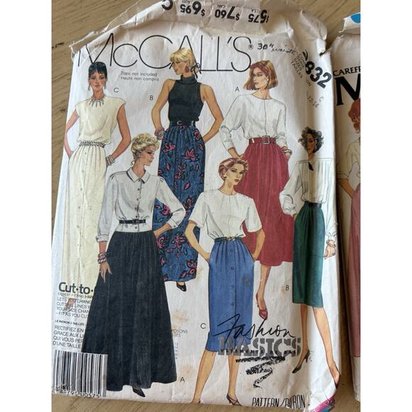 Vintage McCalls Sew Patterns 70s 80s Maxi Long Skirts Blouse Separates Lot Of 2 - Picture 2 of 6